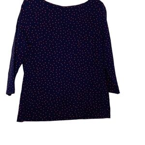 TALBOTS navy blue polka dot top. Size XL